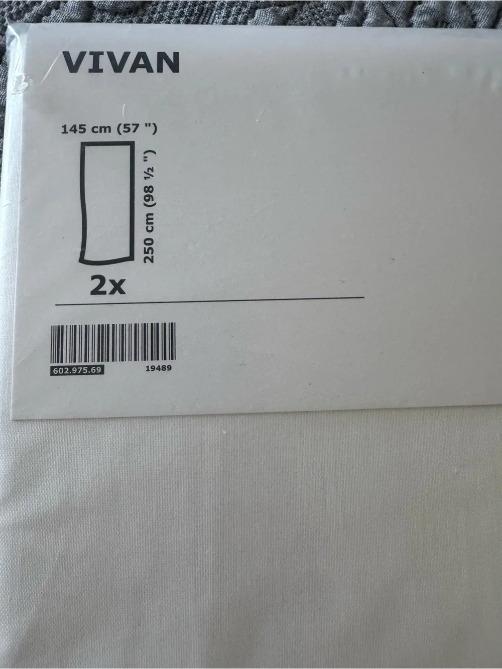 New IKEA Vivan White Pack of 2 Panels Curtains Semi-Sheer 1 Pair